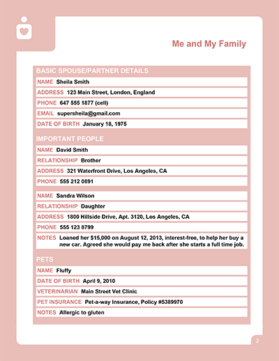 Sample Page - Financial Info